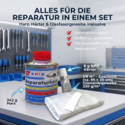 Reparaturharz SET 250 g inkl. Zubeh&ouml;r (styrolreduziert)