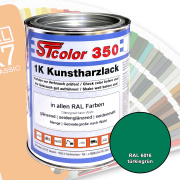 STcolor 350 1K Kunstharzlack RAL 6016 t&uuml;rkisgr&uuml;n