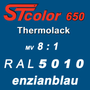 STcolor 650 2K PU Thermolack 8:1 RAL 5010 enzianblau -...