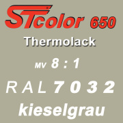 STcolor 650 2K PU Thermolack 8:1 RAL 7032 kieselgrau -...