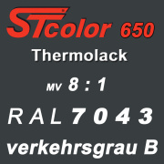 STcolor 650 2K PU Thermolack 8:1 RAL 7043 verkehrsgrau B...