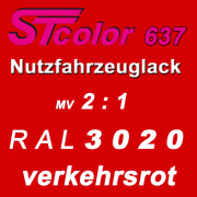 STcolor 637 2K-HS-NFZ Decklack 2:1 VOC RAL  3020 verkehrsrot - hochgl&auml;nzend