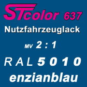 STcolor 637 2K-HS-NFZ Decklack 2:1 VOC RAL 5010 enzianblau - hochgl&auml;nzend