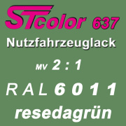 STcolor 637 2K-HS-NFZ Decklack 2:1 VOC RAL 6011 resedagr&uuml;n - hochgl&auml;nzend